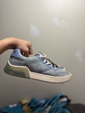 Coach Dusty Blue Suede & Leather Low-Top Sneaker